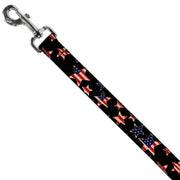 Dog Leash - Americana Stars & Flags Black/Red/White/Blue