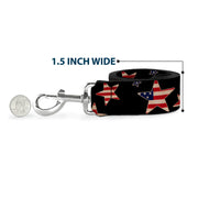 Dog Leash - Americana Stars & Flags Black/Red/White/Blue