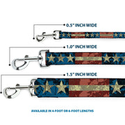 Dog Leash - Americana Vintage Stars & Stripes