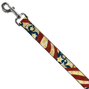 Dog Leash - Americana Diagonal Vintage Stars & Stripes2