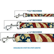 Dog Leash - Americana Diagonal Vintage Stars & Stripes2