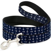 Dog Leash - Anchors Navy/White