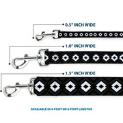 Dog Leash - Aztec2 White/Black