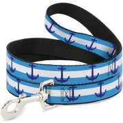 Dog Leash - Anchor/Stripe Blues/White