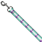 Dog Leash - Anchor/Stripe Teal/White/Purple