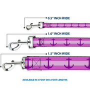 Dog Leash - Anchor/Stripe Pinks/Purple