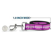Dog Leash - Anchor/Stripe Pinks/Purple