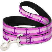 Dog Leash - Anchor/Stripe Pinks/Purple