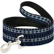 Dog Leash - Aztec4 Blues/White/Gray
