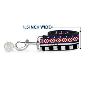 Dog Leash - Aztec13 White/Navy/Red/Black