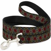 Dog Leash - Aboriginal Black/Cream/Multi Color