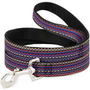 Dog Leash - Aztec 15 Blues/Yellow/Orange/Gray