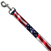 Dog Leash - American Flag Vivid CLOSE-UP