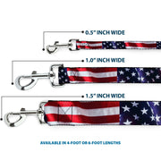 Dog Leash - American Flag Vivid CLOSE-UP