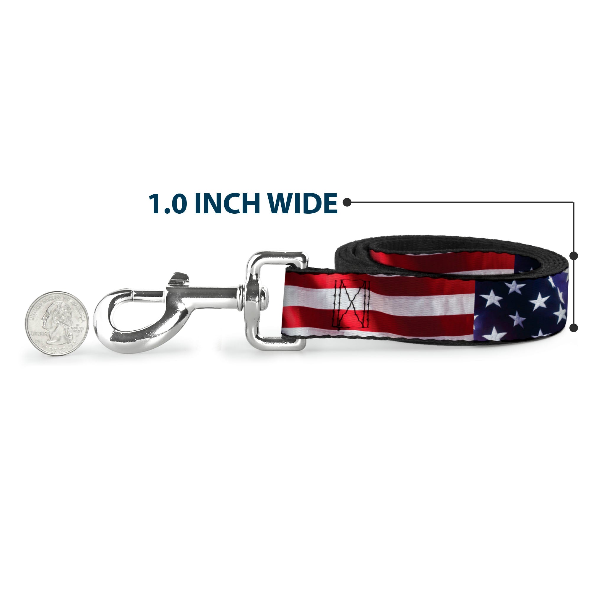 Dog Leash - American Flag Vivid CLOSE-UP