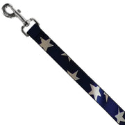 Dog Leash - American Flag Vivid Stars CLOSE-UP Blue/White