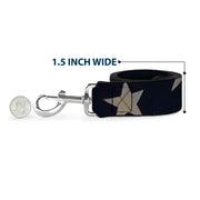 Dog Leash - American Flag Vivid Stars CLOSE-UP Blue/White