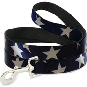 Dog Leash - American Flag Vivid Stars CLOSE-UP Blue/White