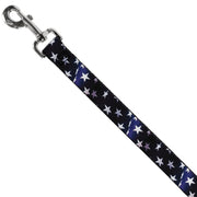 Dog Leash - American Flag Vivid Stars Blue/White