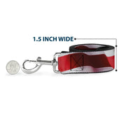 Dog Leash - American Flag Vivid Stripes CLOSE-UP Red/White
