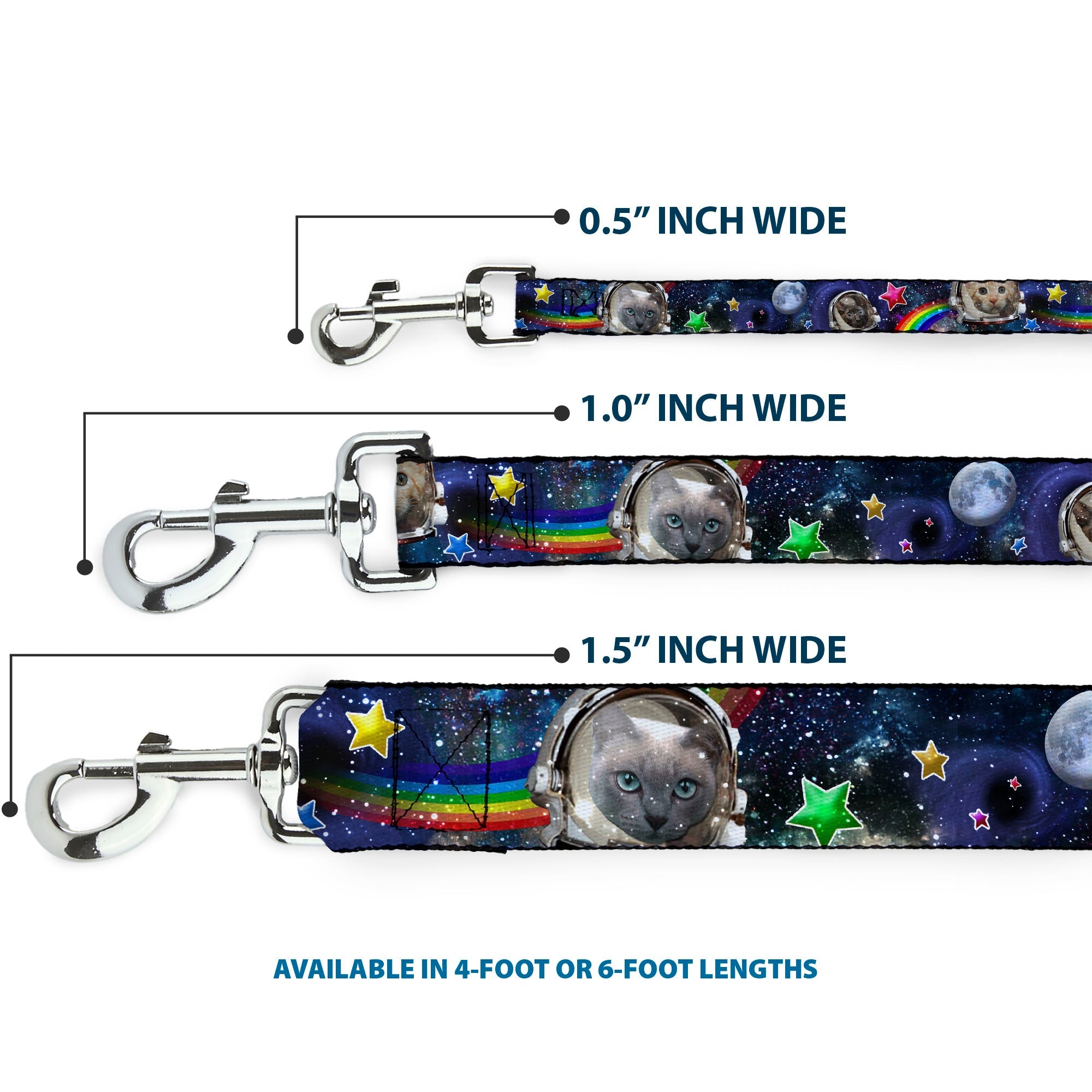 Dog Leash - Astronaut Cats in Space/Rainbows/Stars