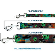 Dog Leash - Aliens & UFO's Galaxy/Green/Black/White