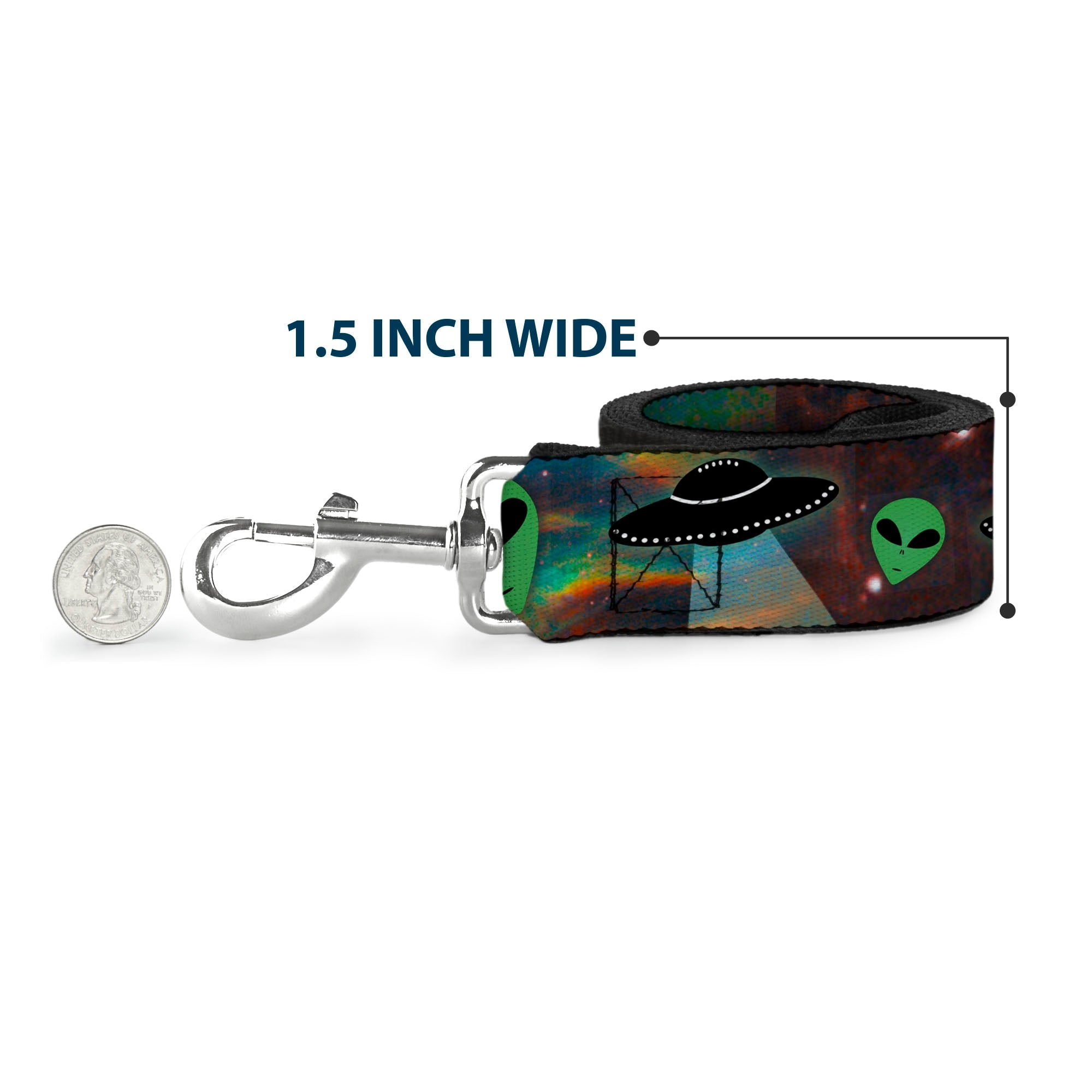Dog Leash - Aliens & UFO's Galaxy/Green/Black/White