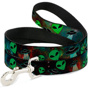 Dog Leash - Aliens & UFO's Galaxy/Green/Black/White