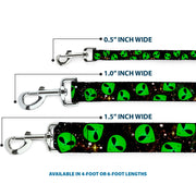 Dog Leash - Aliens Head Scattered Galaxy2/Green/Black