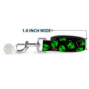 Dog Leash - Aliens Head Scattered Galaxy2/Green/Black