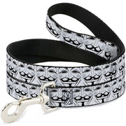 Dog Leash - Anonymous Face CLOSE-UP Repeat White/Black/Gray