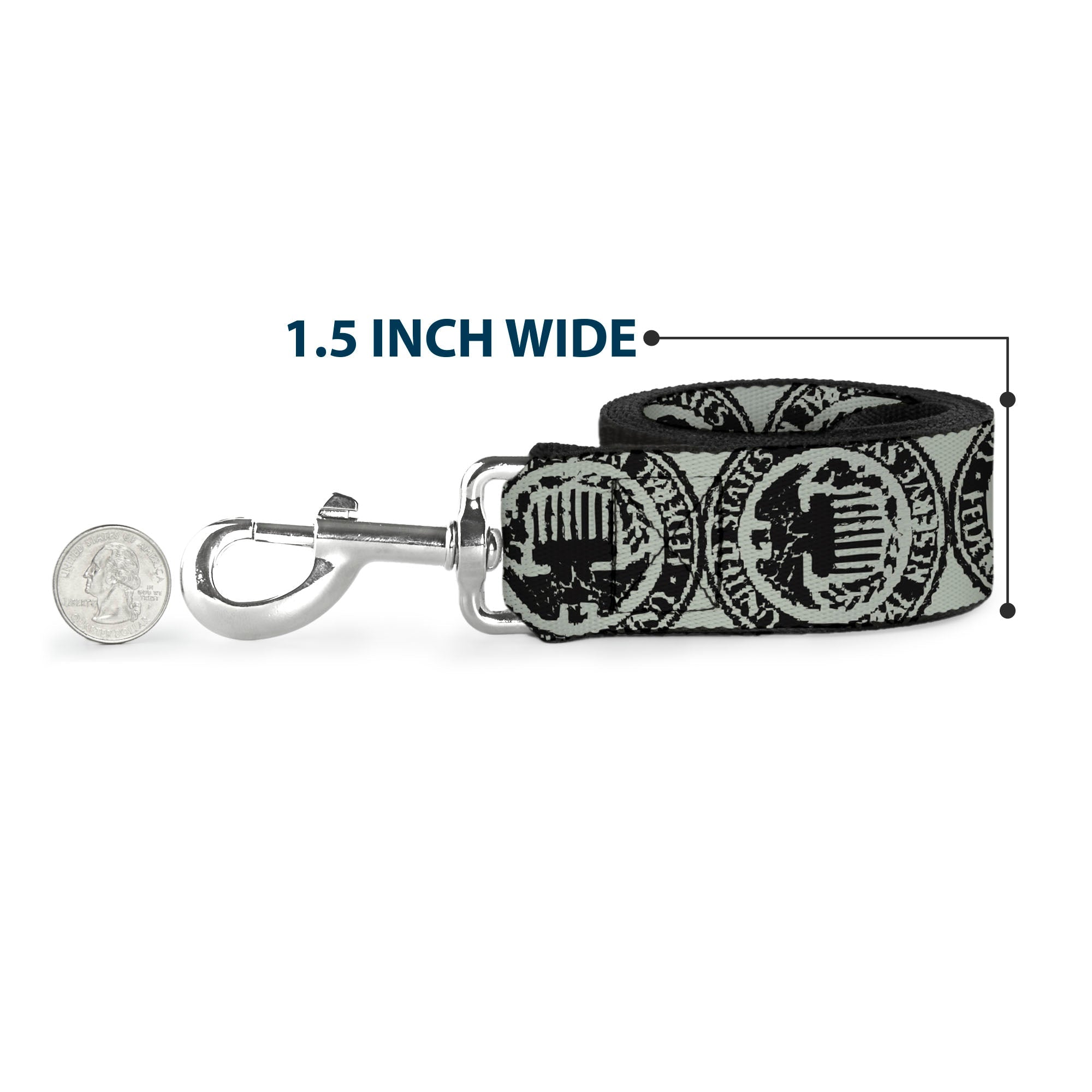 Dog Leash - Americana Federal Reserve Seal Weathered Gray/Black