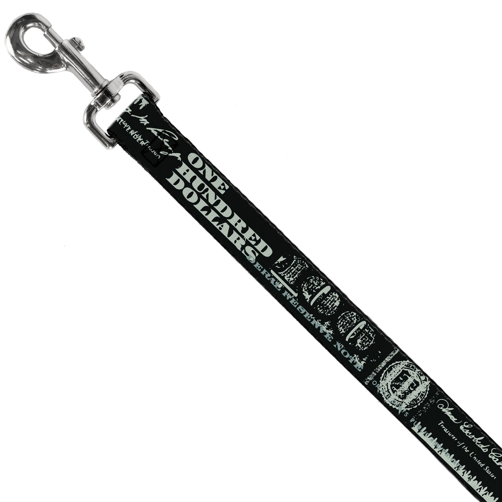 Dog Leash - Americana One Hundred Dollar Bill Elements Black/Gray
