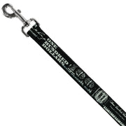 Dog Leash - Americana One Hundred Dollar Bill Elements Black/Gray