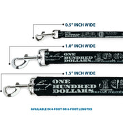 Dog Leash - Americana One Hundred Dollar Bill Elements Black/Gray