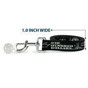 Dog Leash - Americana One Hundred Dollar Bill Elements Black/Gray
