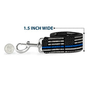Dog Leash - Thin Blue Line Flag Weathered Black/Gray/Blue