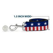 Dog Leash - Americana Stars & Stripes2 Blue/White/Red/White