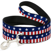 Dog Leash - Americana Stars & Stripes2 Blue/White/Red/White