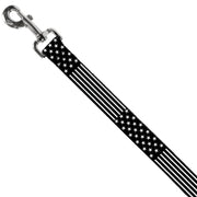 Dog Leash - Americana Stars & Stripes2 Black/White