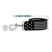 Dog Leash - Americana Stars & Stripes2 Black/White
