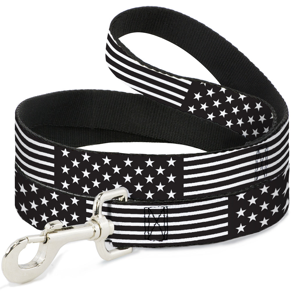 Dog Leash - Americana Stars & Stripes2 Black/White