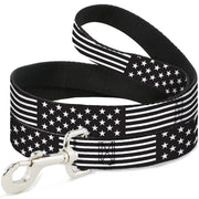 Dog Leash - Americana Stars & Stripes2 Black/White