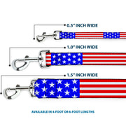 Dog Leash - Americana Stars & Stripes3 Red/White/Blue