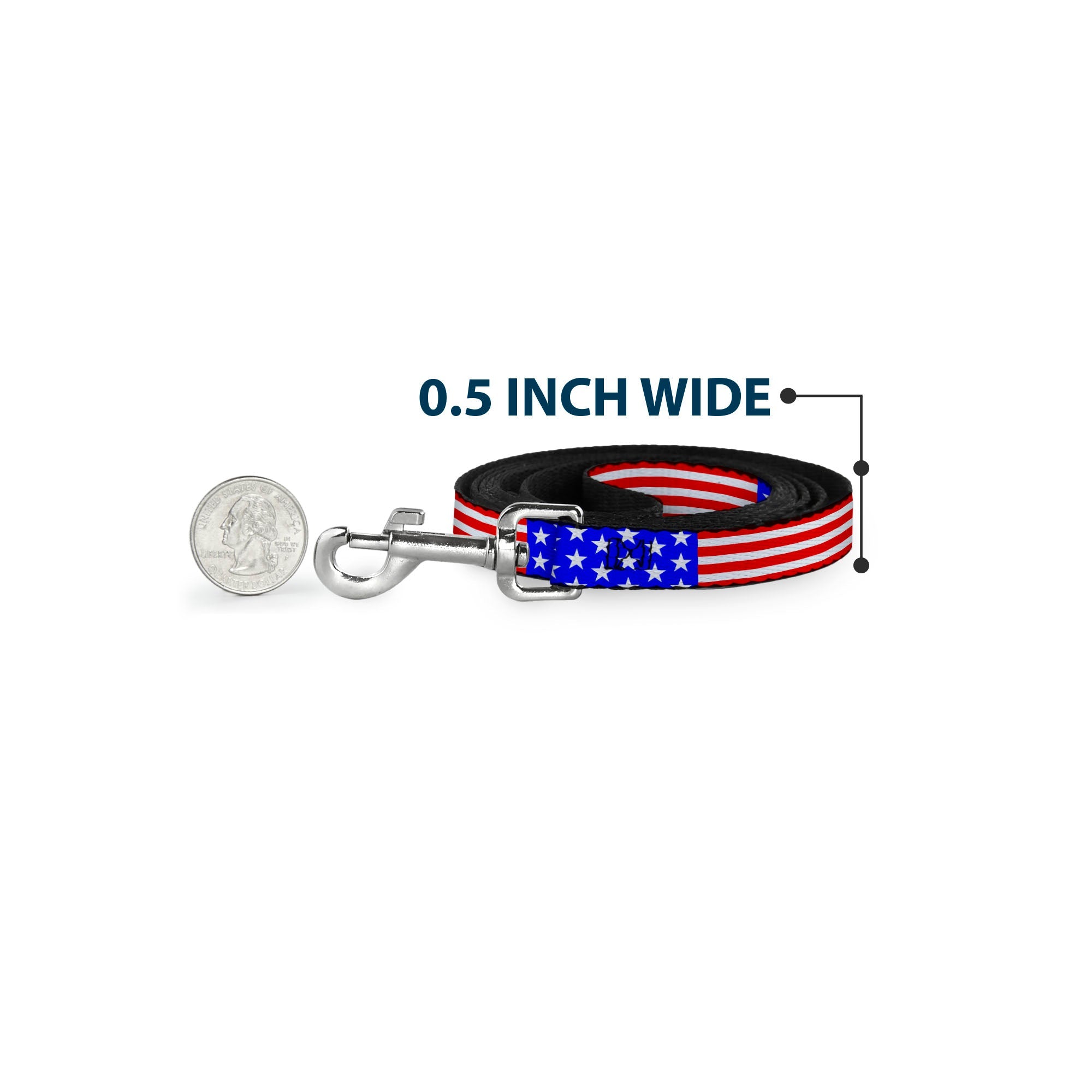 Dog Leash - Americana Stars & Stripes3 Red/White/Blue
