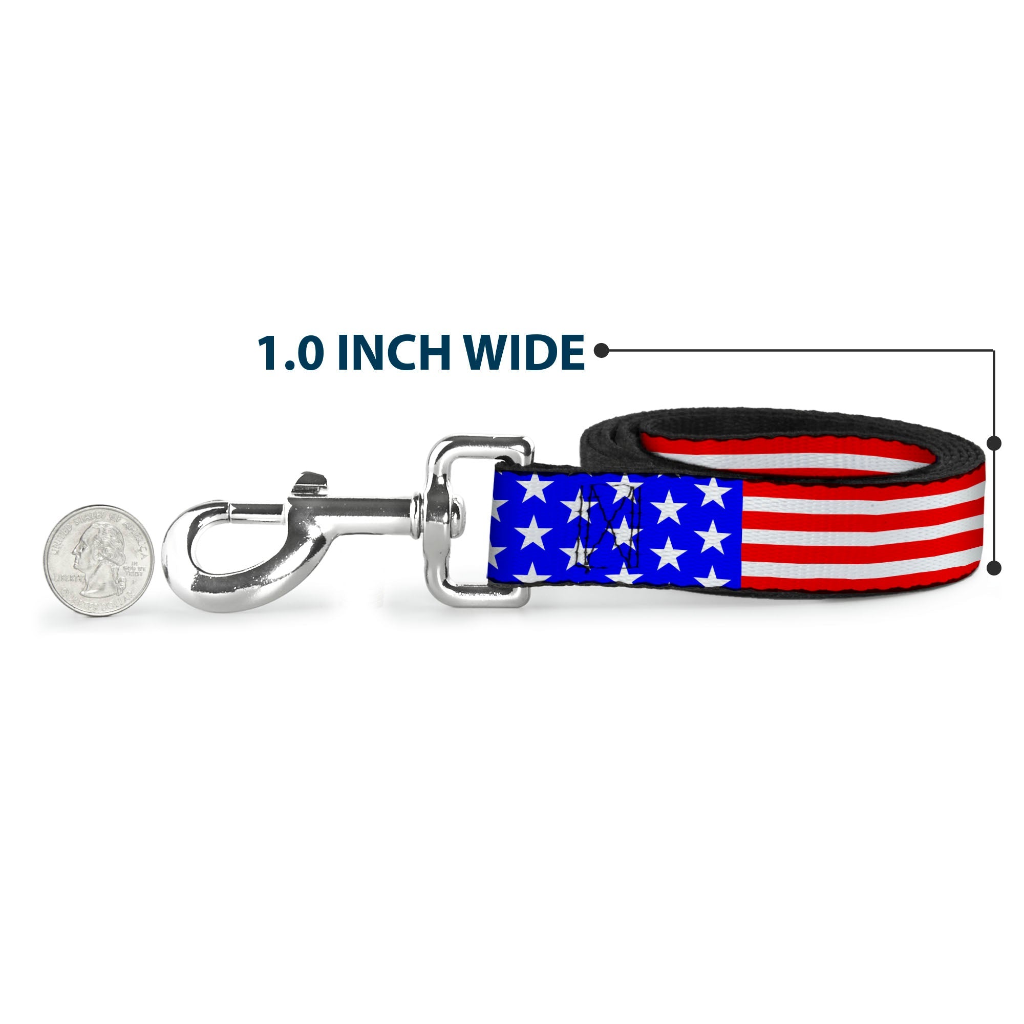 Dog Leash - Americana Stars & Stripes3 Red/White/Blue