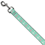 Dog Leash - Anchor2 CLOSE-UP Green/Pink/White