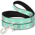 Load image into Gallery viewer, Dog Leash - Anchor2 CLOSE-UP Green/Pink/White
