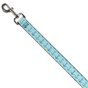 Dog Leash - Anchor2 CLOSE-UP Turquoise/Blues