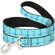 Dog Leash - Anchor2 CLOSE-UP Turquoise/Blues